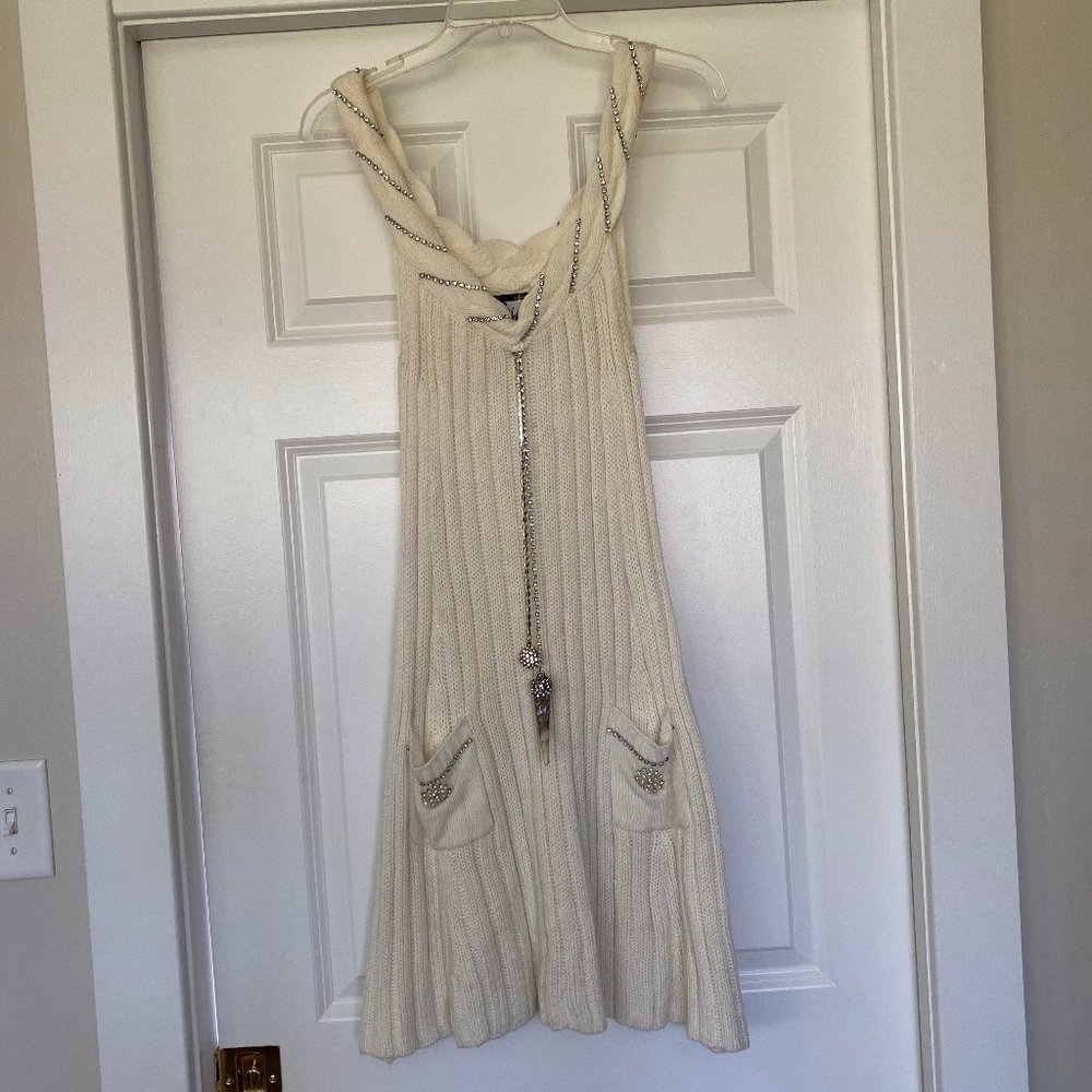 Meghan Ivory Sweater Dress w/necklace - XS